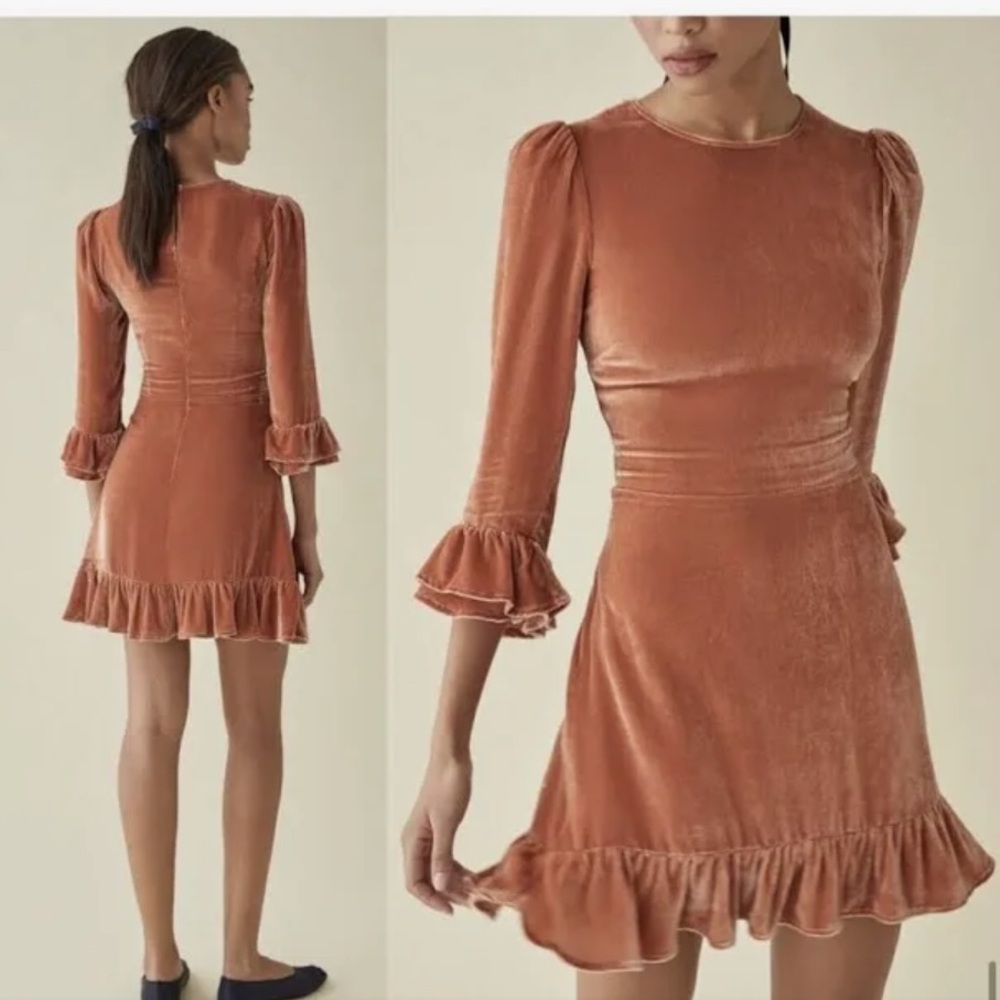 Reformation Mountain Dress in Salmon, Size 0